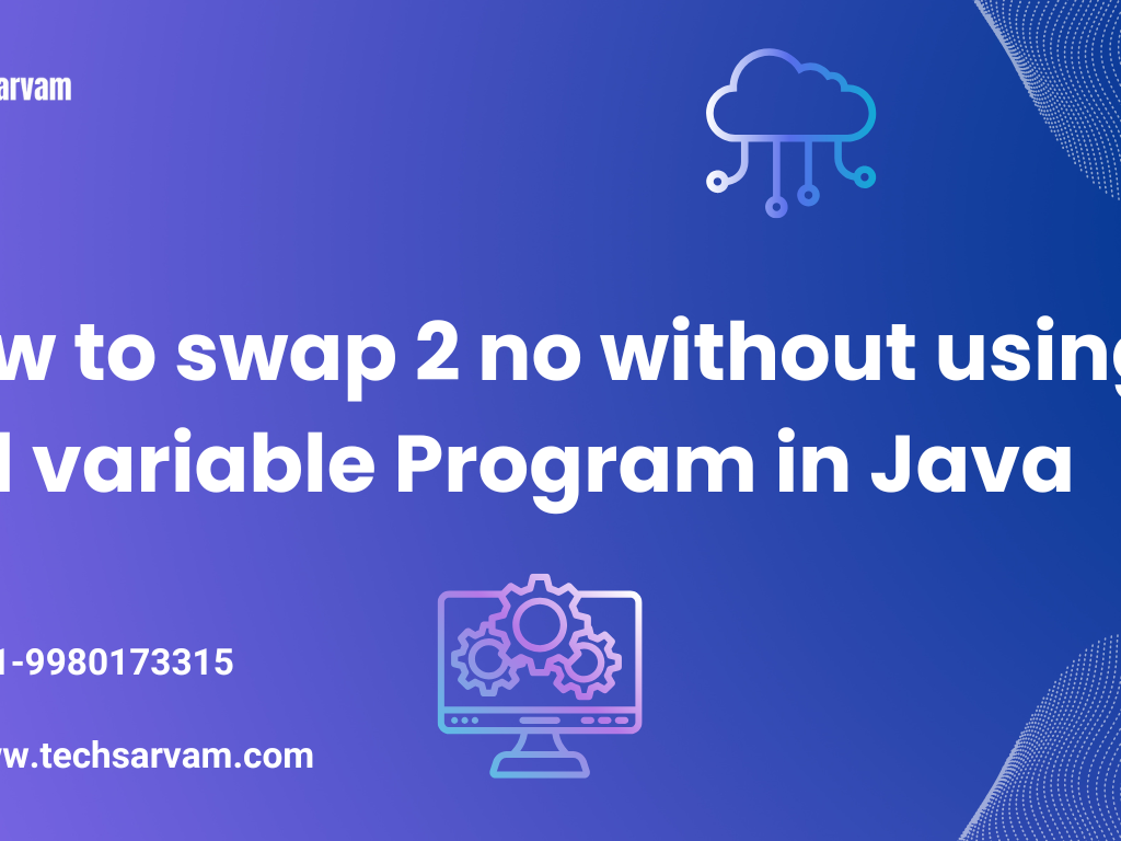 How to swap 2 no without using 3rd variable Program in Java